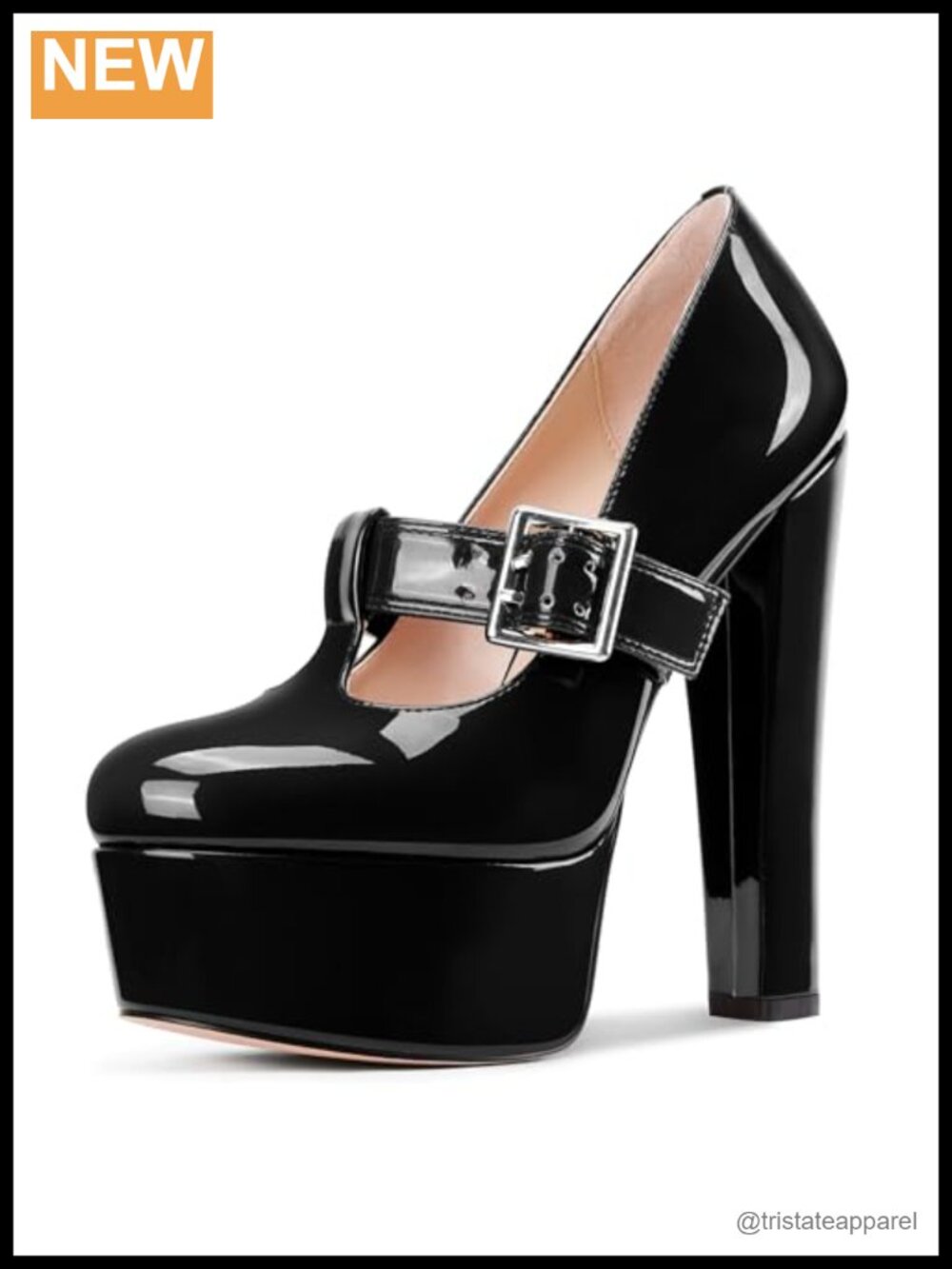 Platform Mary Jane Pumps Chunky Block T-Strap High Heels Round Toe Prom Dress